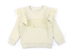 Lil Atelier turtledove broderie anglaise sweatshirt